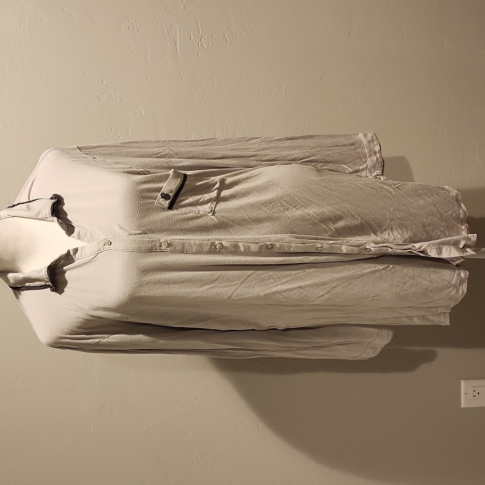 Victoria's Secret Gray Button Down Sleep Shirt- Large